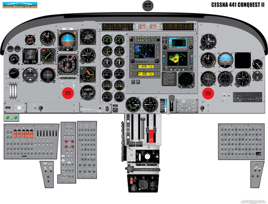 Cessna 441 Conquest II Cockpit Poster - Turboprop Training