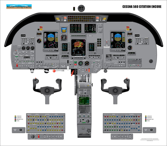 Cessna 560 Citation Encore Cockpit Poster - Jet Training